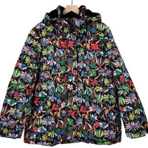 Boden Brecon Puffer Coat Black Wild Dandelion Detachable Hood WARM | Sz 16